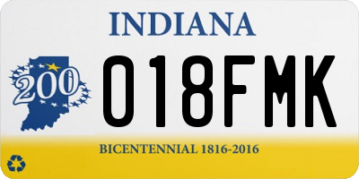IN license plate 018FMK