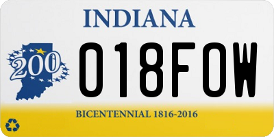 IN license plate 018FOW