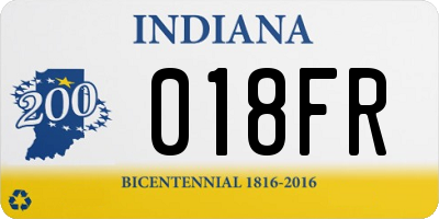 IN license plate 018FR