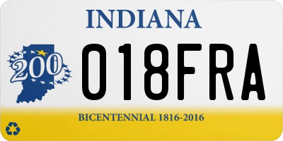 IN license plate 018FRA