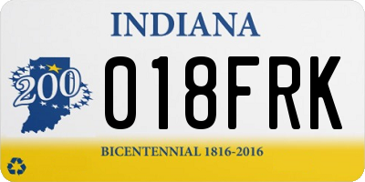 IN license plate 018FRK