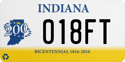 IN license plate 018FT