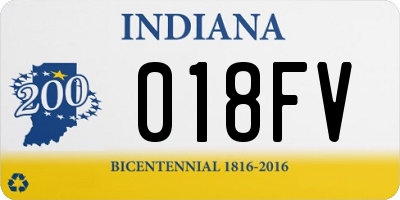 IN license plate 018FV