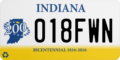 IN license plate 018FWN