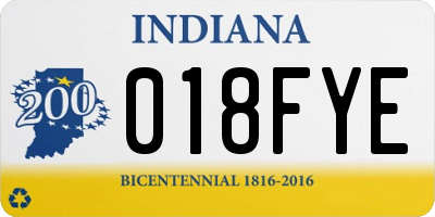 IN license plate 018FYE