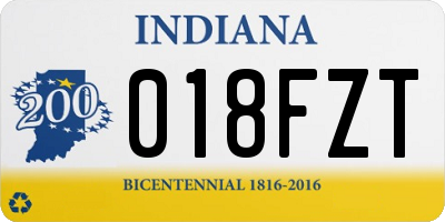 IN license plate 018FZT