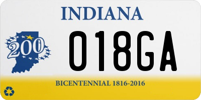 IN license plate 018GA