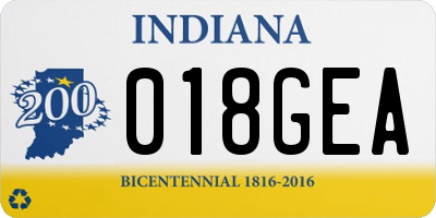 IN license plate 018GEA