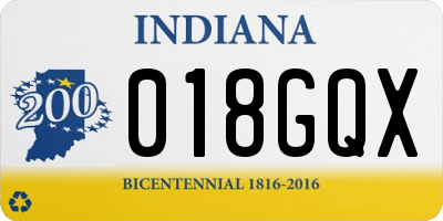 IN license plate 018GQX
