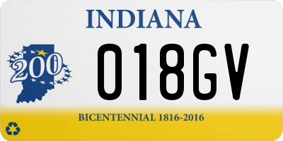 IN license plate 018GV