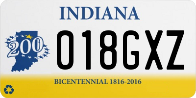 IN license plate 018GXZ
