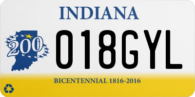 IN license plate 018GYL