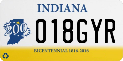 IN license plate 018GYR