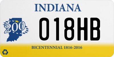 IN license plate 018HB