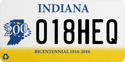 IN license plate 018HEQ
