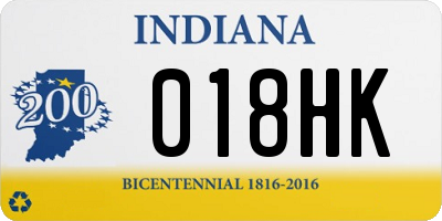 IN license plate 018HK