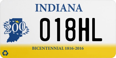 IN license plate 018HL