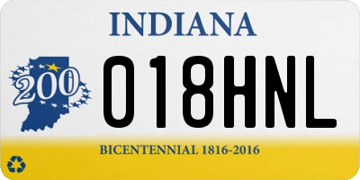 IN license plate 018HNL