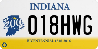 IN license plate 018HWG
