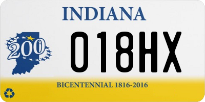 IN license plate 018HX