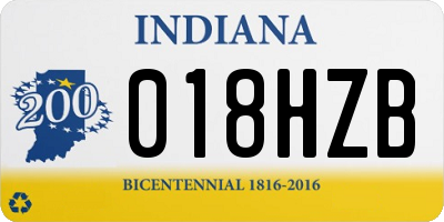 IN license plate 018HZB