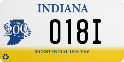 IN license plate 018I