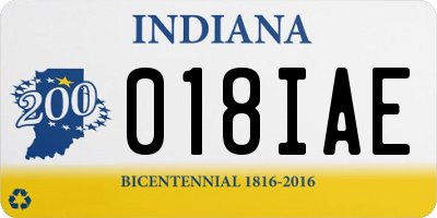 IN license plate 018IAE