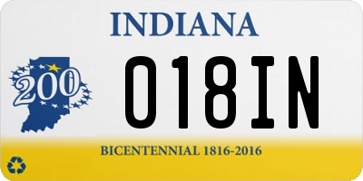 IN license plate 018IN