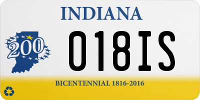 IN license plate 018IS