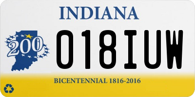 IN license plate 018IUW