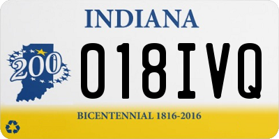IN license plate 018IVQ