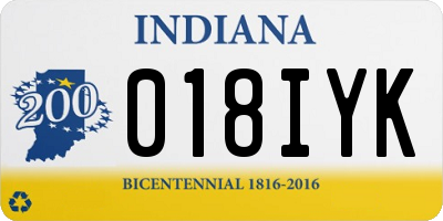 IN license plate 018IYK