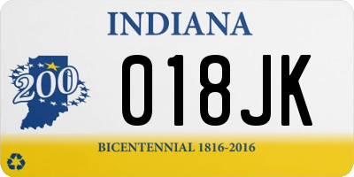 IN license plate 018JK