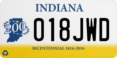 IN license plate 018JWD