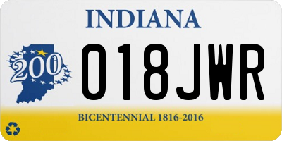 IN license plate 018JWR