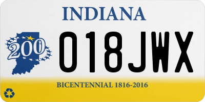 IN license plate 018JWX
