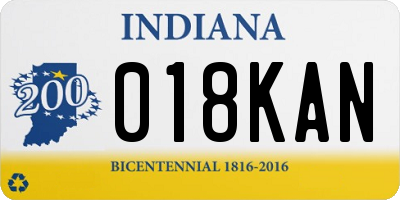 IN license plate 018KAN