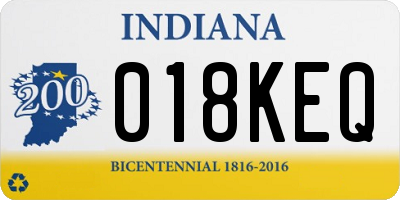 IN license plate 018KEQ