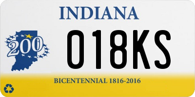 IN license plate 018KS
