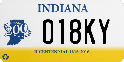 IN license plate 018KY