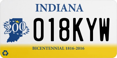 IN license plate 018KYW