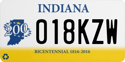 IN license plate 018KZW