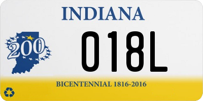 IN license plate 018L