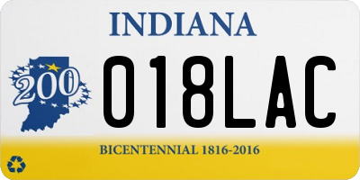 IN license plate 018LAC