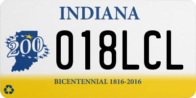 IN license plate 018LCL