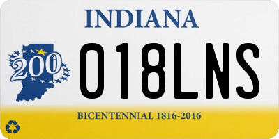 IN license plate 018LNS