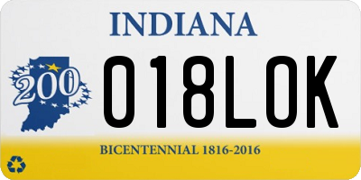 IN license plate 018LOK