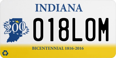 IN license plate 018LOM