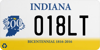 IN license plate 018LT