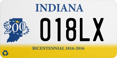 IN license plate 018LX